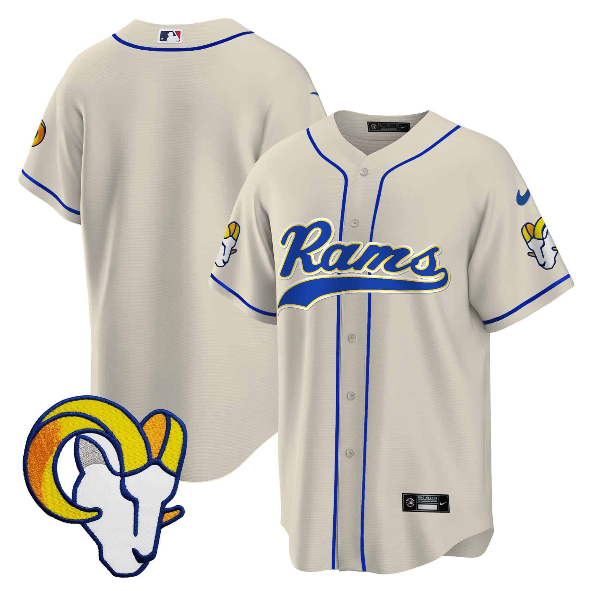 Men Los Angeles Rams Blank Grey 2024 Nike Baseball NFL Jersey->customized nfl jersey->Custom Jersey